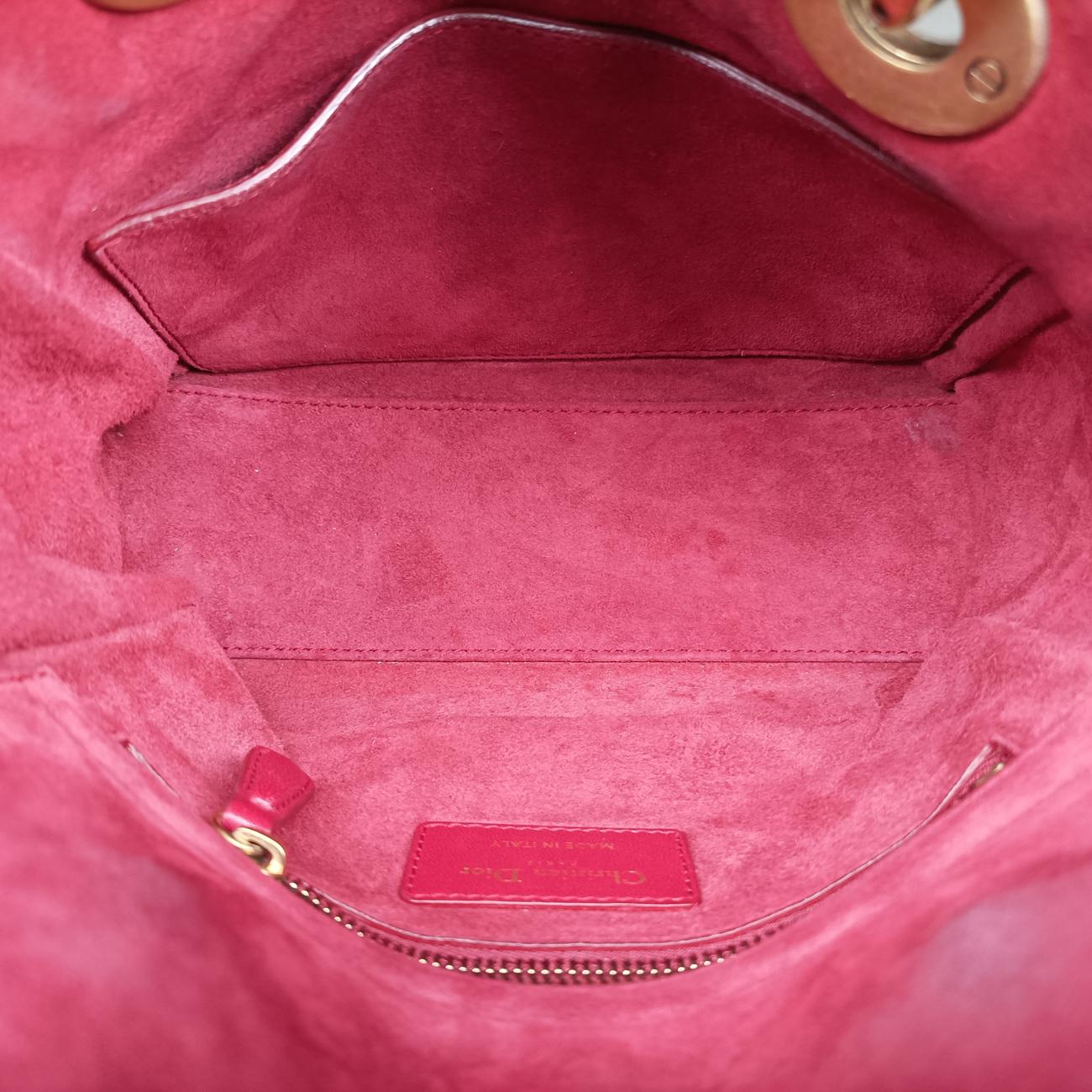 Lady Dior Red lambskin 28-MA-0137レディディオール レッド ラムスキン 28-MA-0137