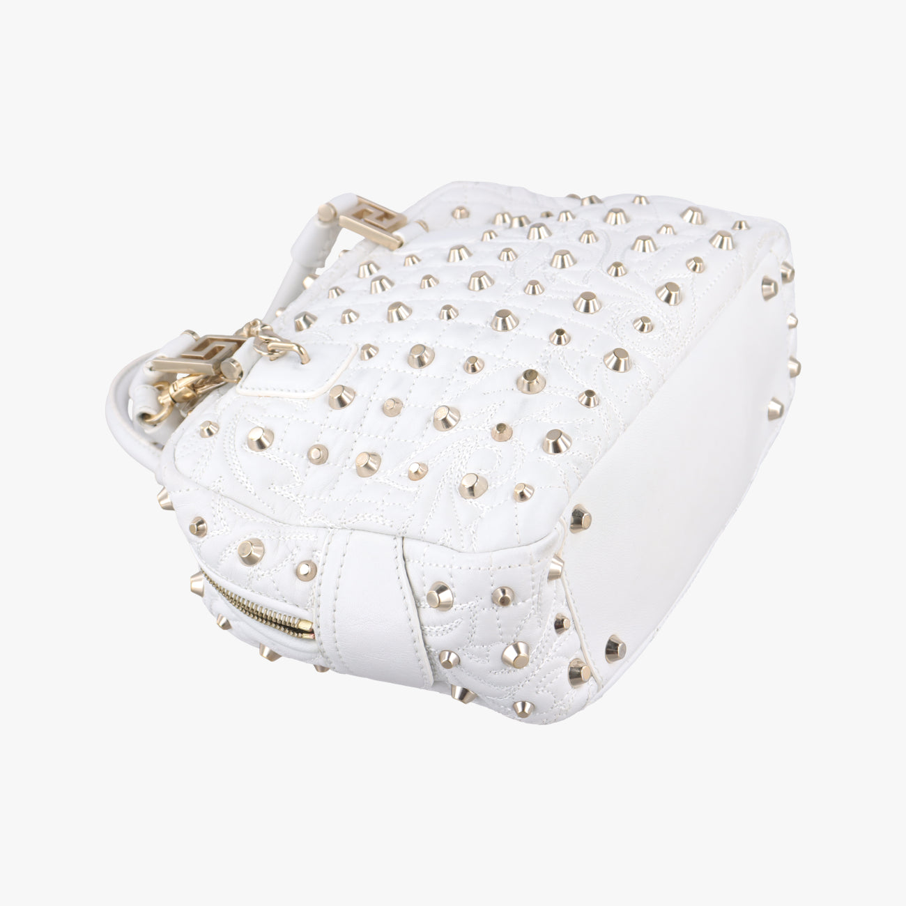 Medusa Nappa Barocco Quilted Studded VanitasWhiteLeatherメデューサナッパバロックキルティングスタッズヴァニタスホワイトレザー