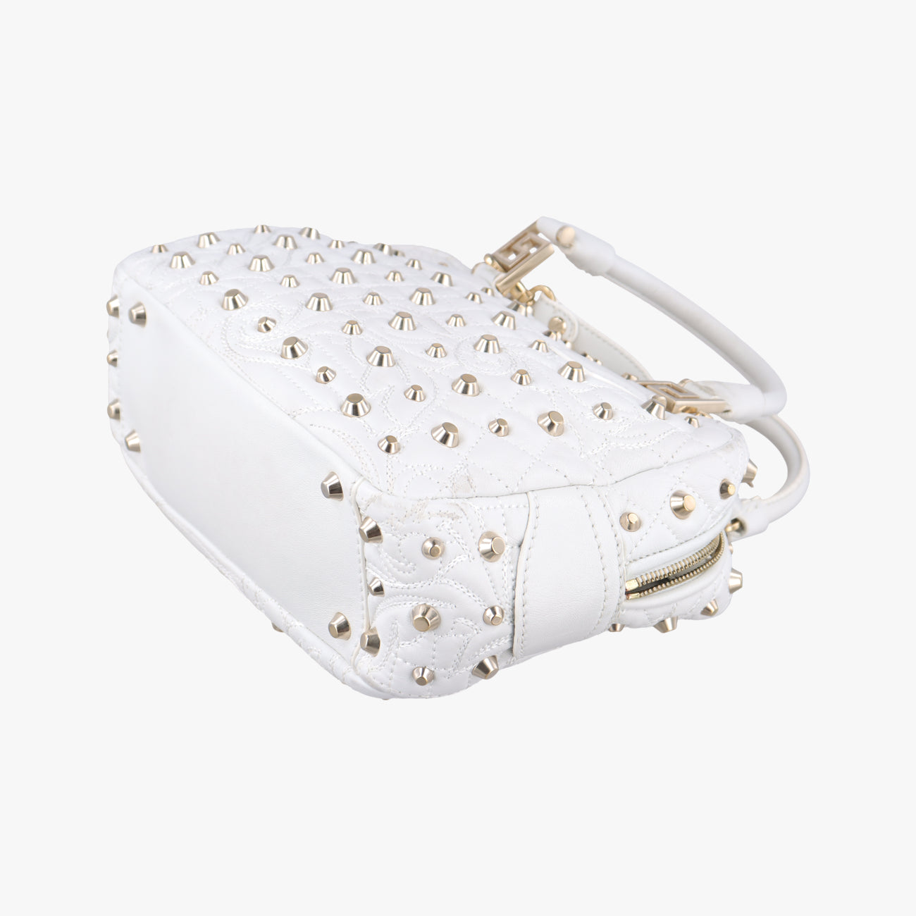 Medusa Nappa Barocco Quilted Studded VanitasWhiteLeatherメデューサナッパバロックキルティングスタッズヴァニタスホワイトレザー