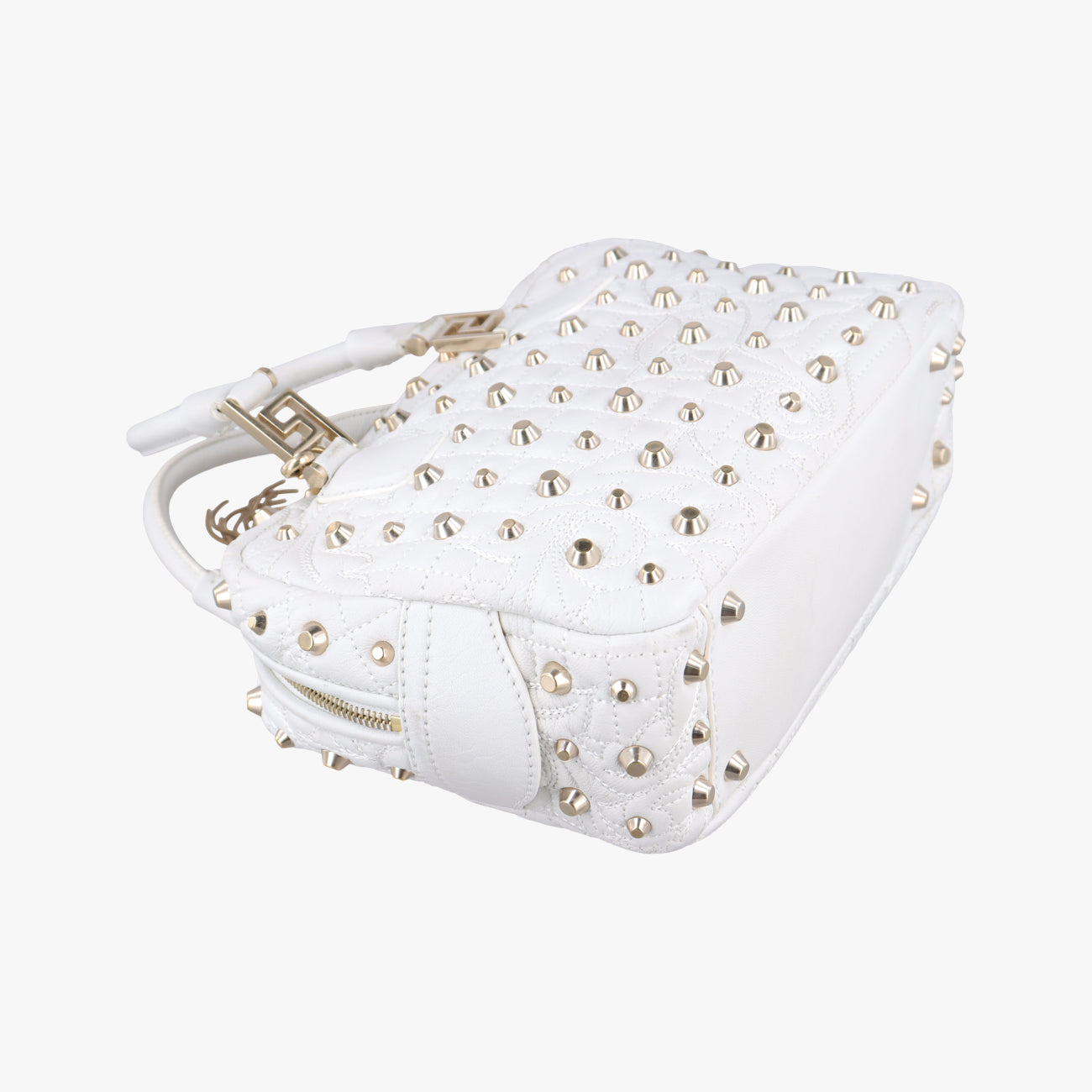 Medusa Nappa Barocco Quilted Studded VanitasWhiteLeatherメデューサナッパバロックキルティングスタッズヴァニタスホワイトレザー