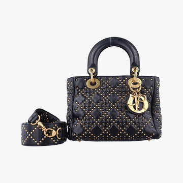 Lady Dior Black lambskin 28-MA-0117レディディオール ブラック ラムスキン 28-MA-0117