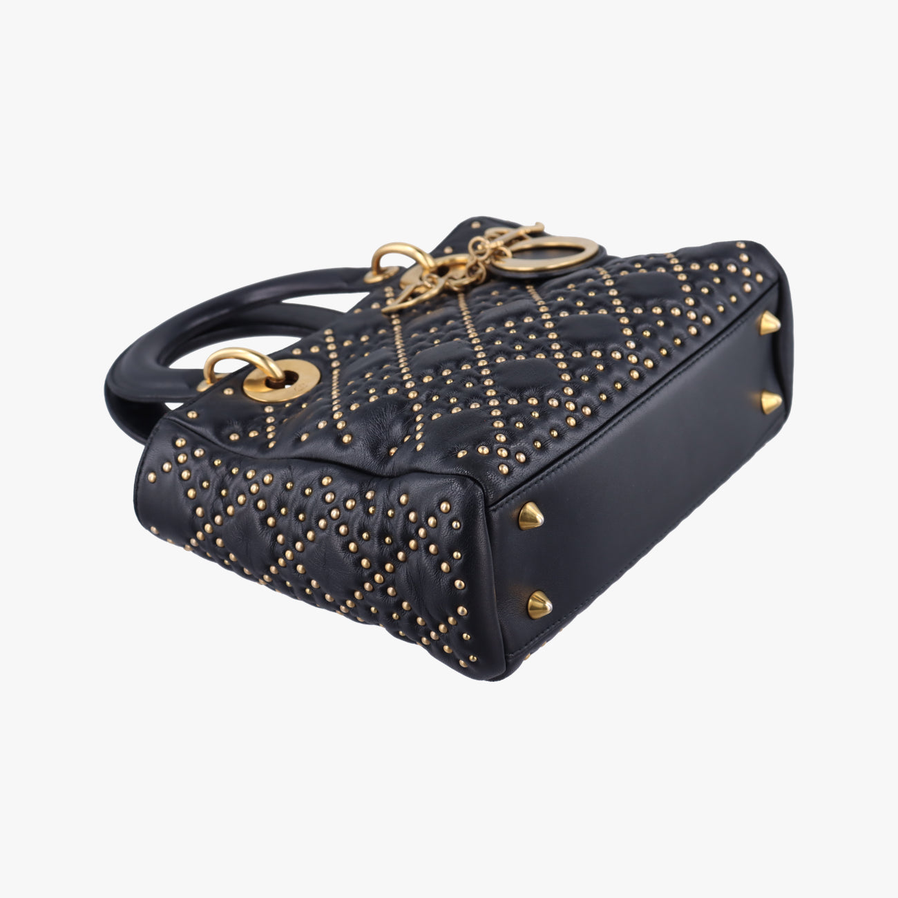 Lady Dior Black lambskin 28-MA-0117レディディオール ブラック ラムスキン 28-MA-0117