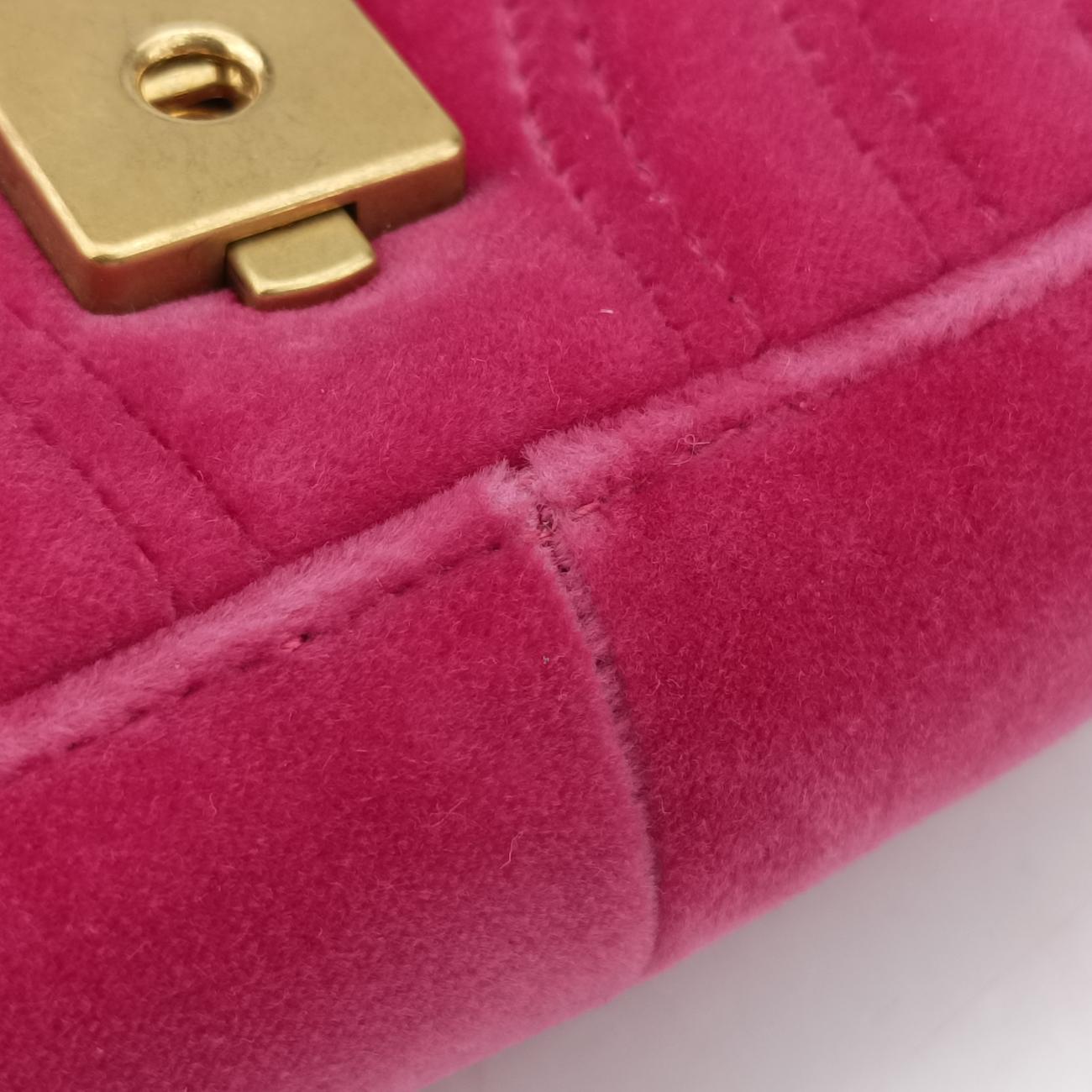GG Marmont Pink velour 446744 A023545213GGマーモント ピンク ベロア 446744 A023545213