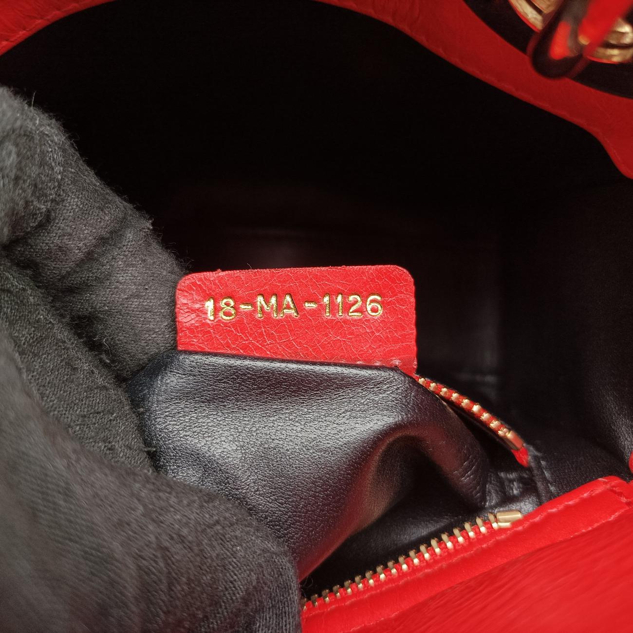 Mini Sequin Lady Dior Red×Multicolour Leather 18-MA-1126ミニ スパンコール レディ ディオール レッド×マルチカラー レザー 18-MA-1126