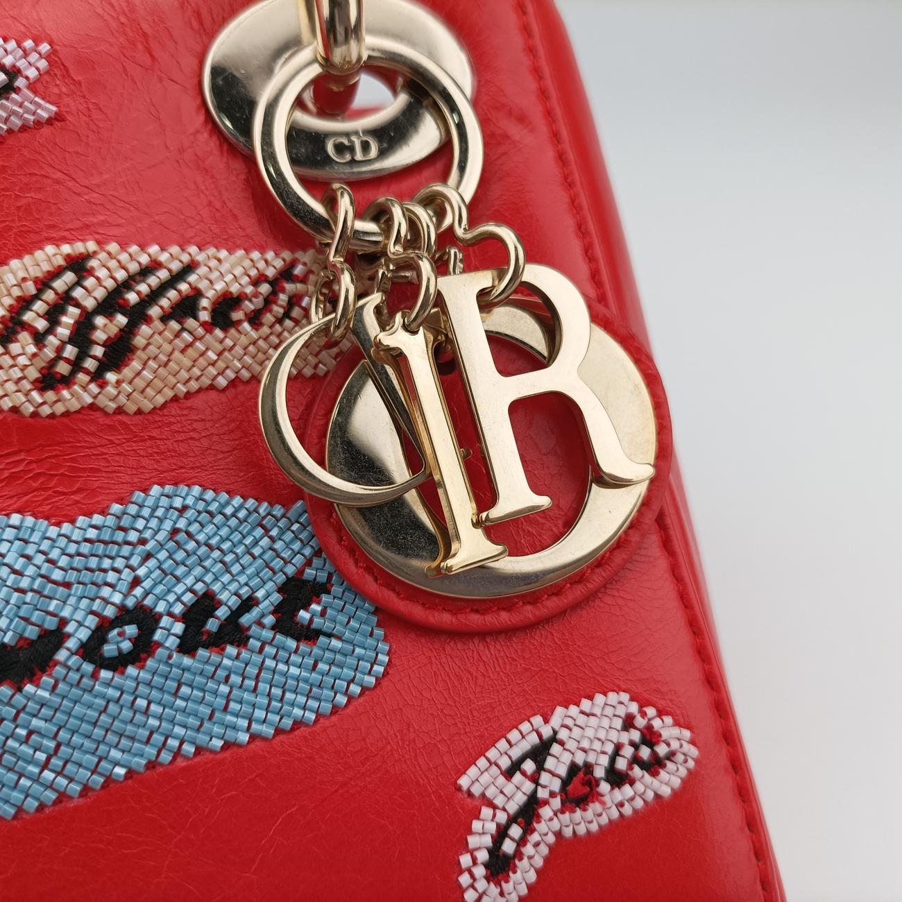 Mini Sequin Lady Dior Red×Multicolour Leather 18-MA-1126ミニ スパンコール レディ ディオール レッド×マルチカラー レザー 18-MA-1126