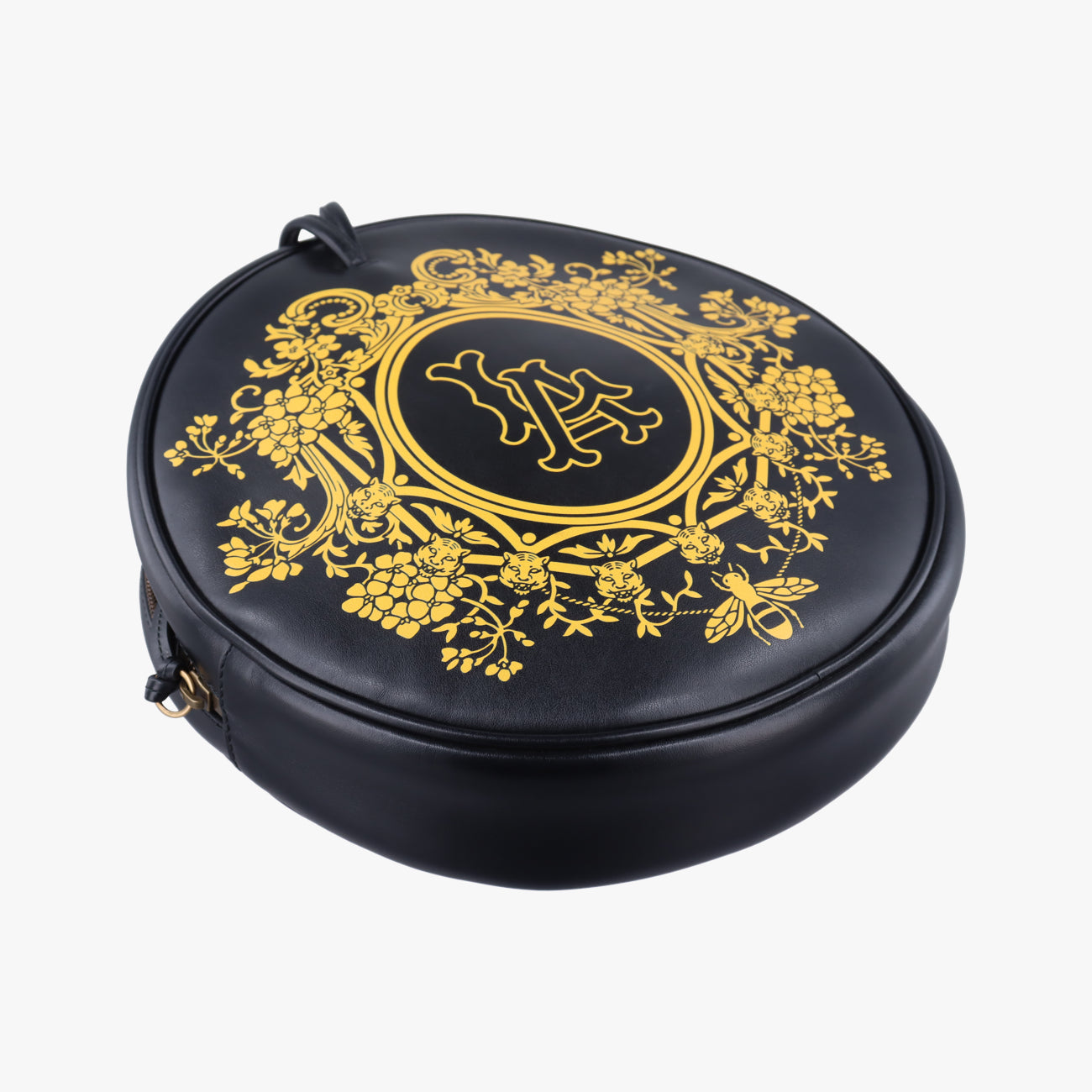 Unisex LA Angels Round Floral Black×Multicolour Leather 543324 C026821195MLBコラボ LA エンジェルス ラウンド フローラル ブラック×マルチカラー レザー 543324 C026821195