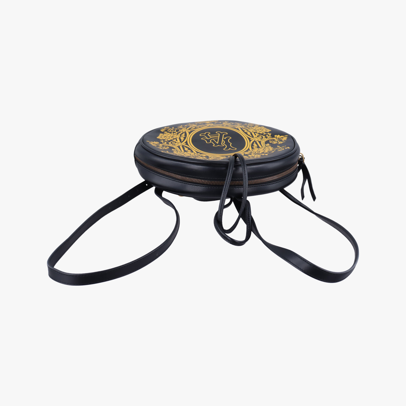 Unisex LA Angels Round Floral Black×Multicolour Leather 543324 C026821195MLBコラボ LA エンジェルス ラウンド フローラル ブラック×マルチカラー レザー 543324 C026821195