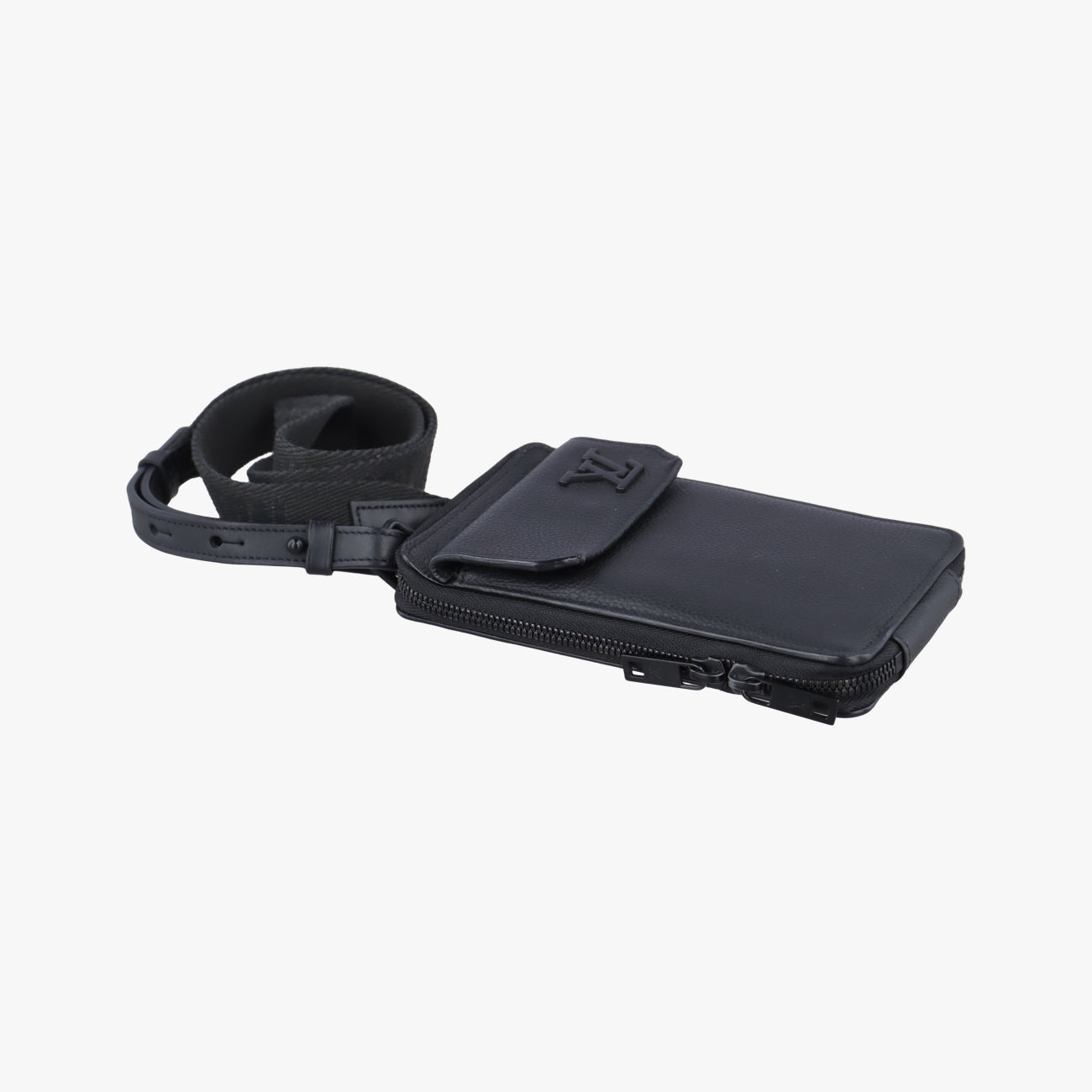 LV Aerogramme Phone PouchBlackGrained LeatherM57089MI4270 ICチップLV アエログラム フォン ポーチブラックグレインレザーM57089MI4270 ICチップ