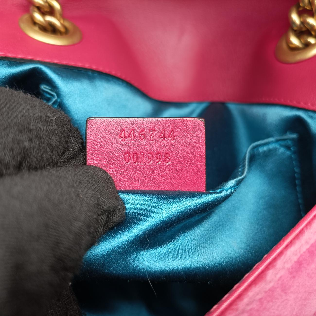 GG Marmont Pink velour 446744 I023290876GGマーモント ピンク ベロア 446744 I023290876