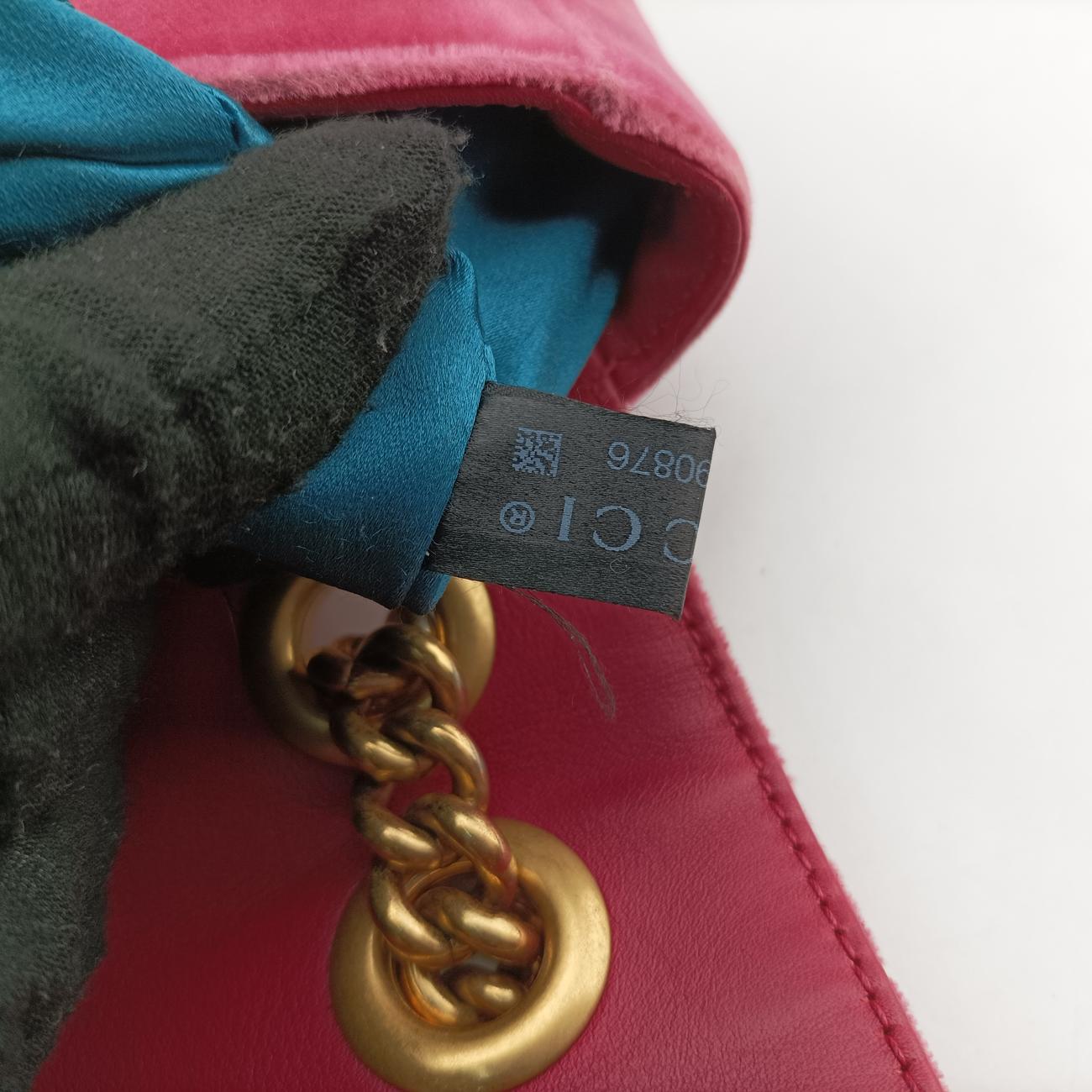 GG Marmont Pink velour 446744 I023290876GGマーモント ピンク ベロア 446744 I023290876