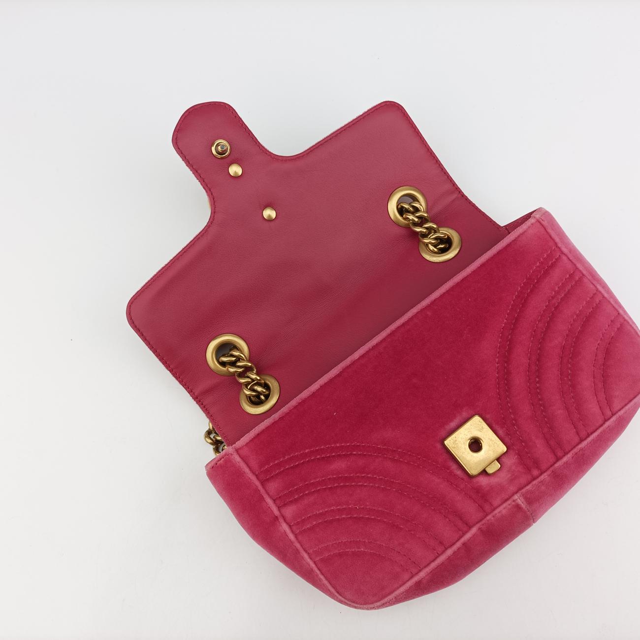 GG Marmont Pink velour 446744 I023290876GGマーモント ピンク ベロア 446744 I023290876