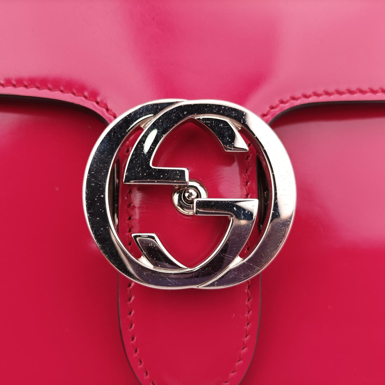 Interlocking G Pink Patent I018692915インターロッキングG ピンク パテント 387609 I018692915