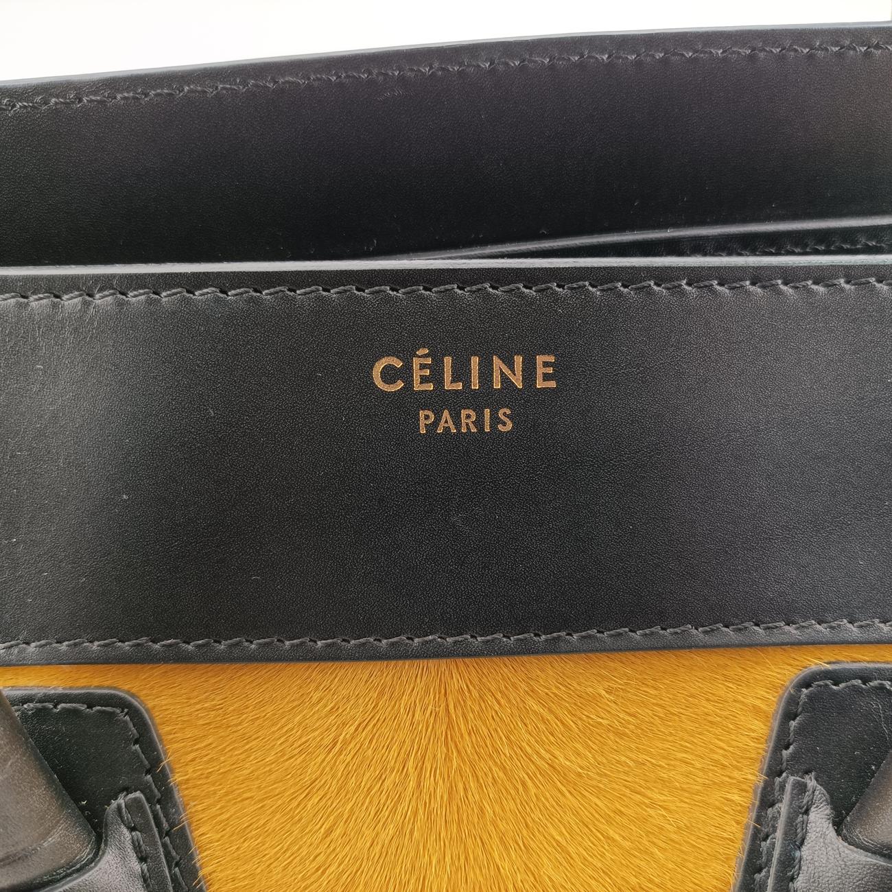 Luggage Mini ShopperBlack x Yellow x BlueLeather × HorsehairF-GA-0163ラゲージミニショッパーブラック×イエロー×ブルーレザー × ホースヘアF-GA-0163