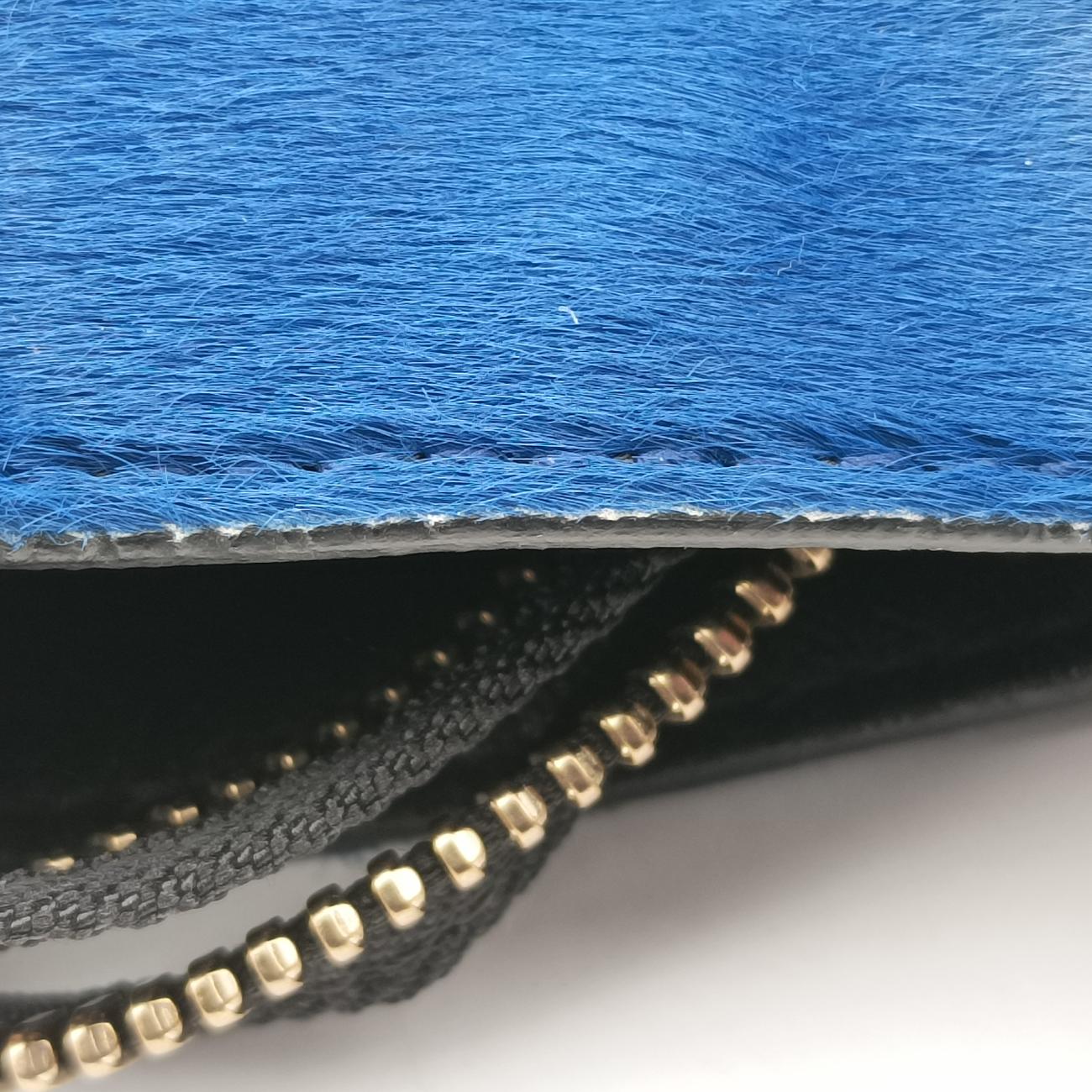 Luggage Mini ShopperBlack x Yellow x BlueLeather × HorsehairF-GA-0163ラゲージミニショッパーブラック×イエロー×ブルーレザー × ホースヘアF-GA-0163