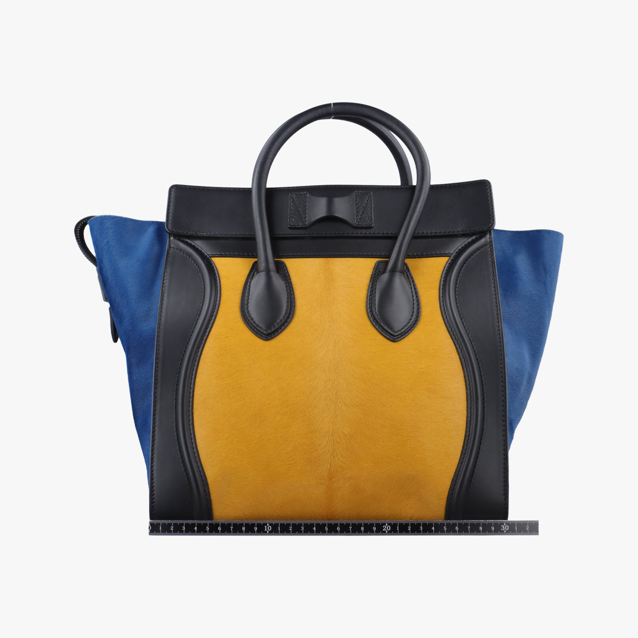 Luggage Mini ShopperBlack x Yellow x BlueLeather × HorsehairF-GA-0163ラゲージミニショッパーブラック×イエロー×ブルーレザー × ホースヘアF-GA-0163