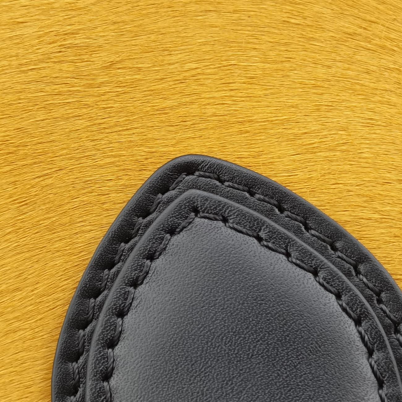 Luggage Mini ShopperBlack x Yellow x BlueLeather × HorsehairF-GA-0163ラゲージミニショッパーブラック×イエロー×ブルーレザー × ホースヘアF-GA-0163