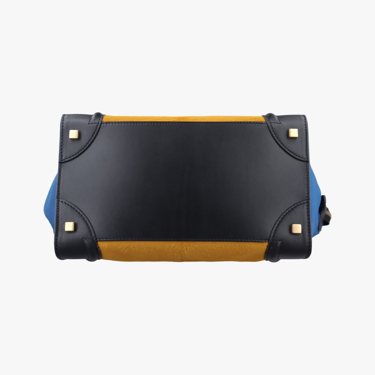 Luggage Mini ShopperBlack x Yellow x BlueLeather × HorsehairF-GA-0163ラゲージミニショッパーブラック×イエロー×ブルーレザー × ホースヘアF-GA-0163