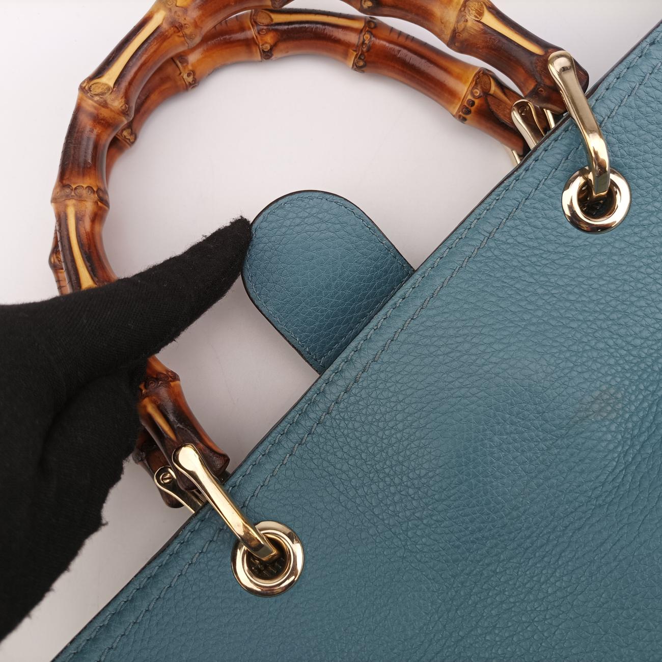 bamboo shopper Blue Leather 323660 G015043925バンブーショッパー ブルー レザー 323660 G015043925