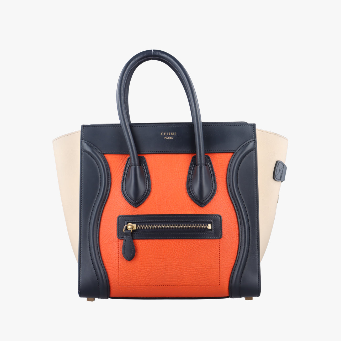Luggage Mini Shopper Orange x black  x beige leather S-CU-4124ラゲージミニショッパー オレンジ×ブラック×ベージュ レザー S-CU-4124