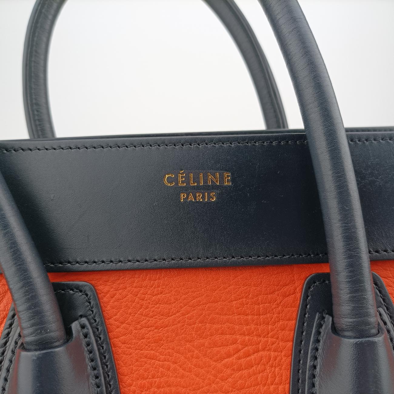 Luggage Mini Shopper Orange x black  x beige leather S-CU-4124ラゲージミニショッパー オレンジ×ブラック×ベージュ レザー S-CU-4124