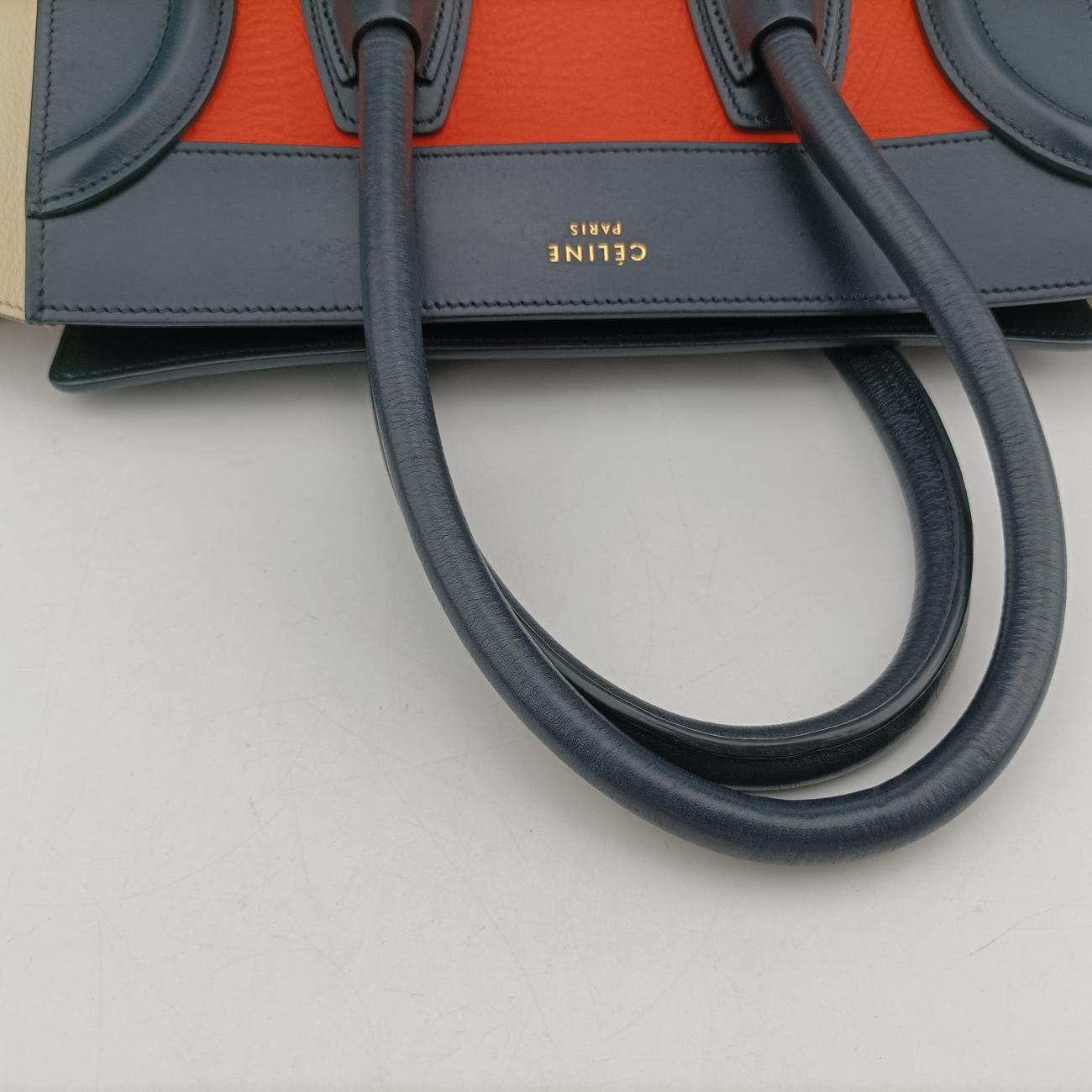 Luggage Mini Shopper Orange x black  x beige leather S-CU-4124ラゲージミニショッパー オレンジ×ブラック×ベージュ レザー S-CU-4124