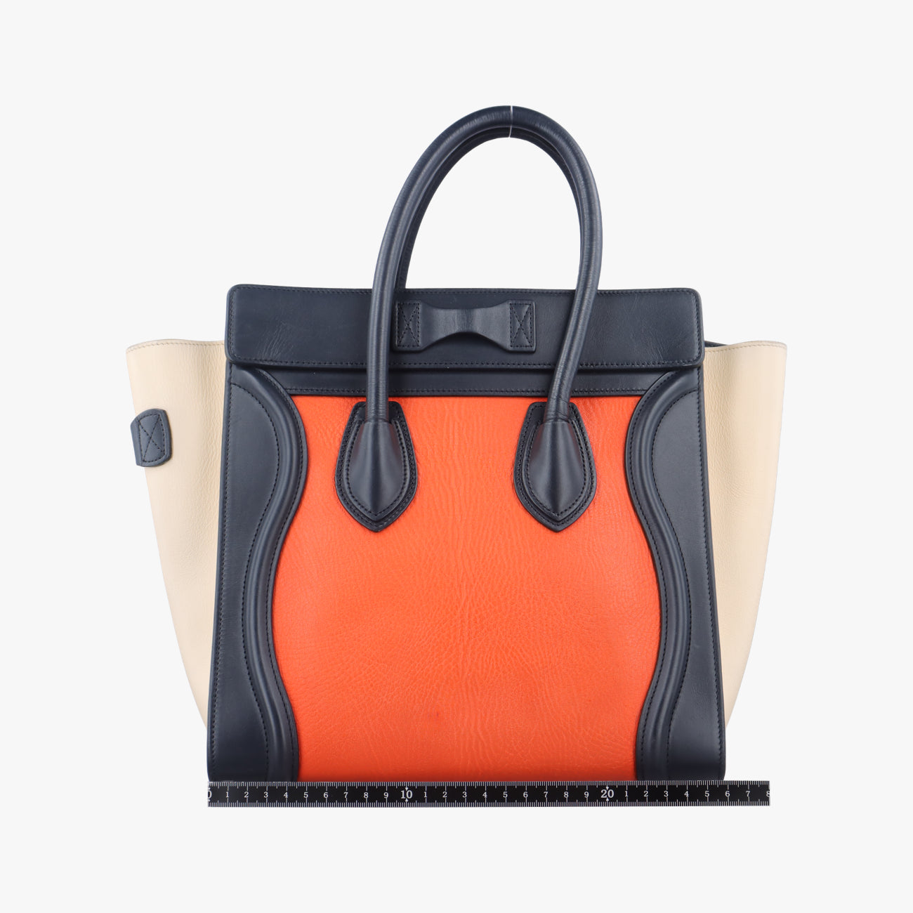Luggage Mini Shopper Orange x black  x beige leather S-CU-4124ラゲージミニショッパー オレンジ×ブラック×ベージュ レザー S-CU-4124