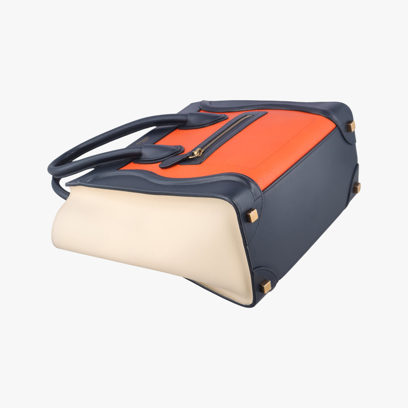 Luggage Mini Shopper Orange x black  x beige leather S-CU-4124ラゲージミニショッパー オレンジ×ブラック×ベージュ レザー S-CU-4124