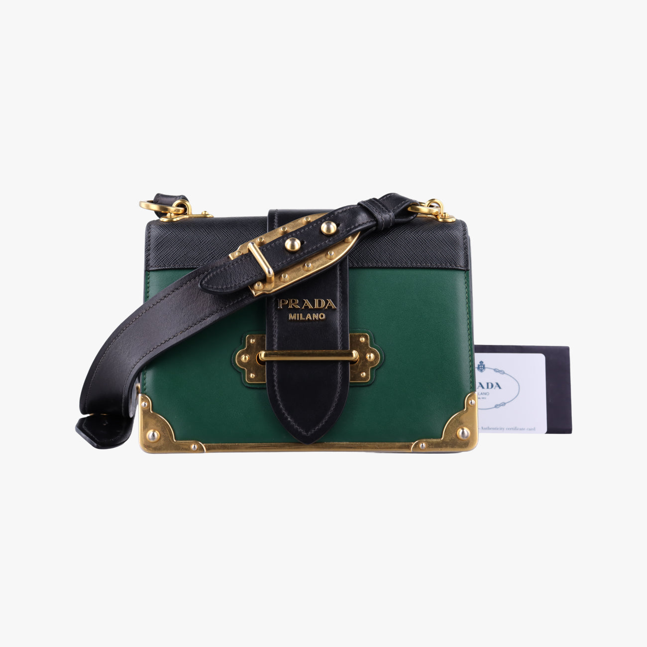 Cahier Green×Black Leather 1BD045 25 Bカイエ グリーン×ブラック レザー 1BD045 25 B