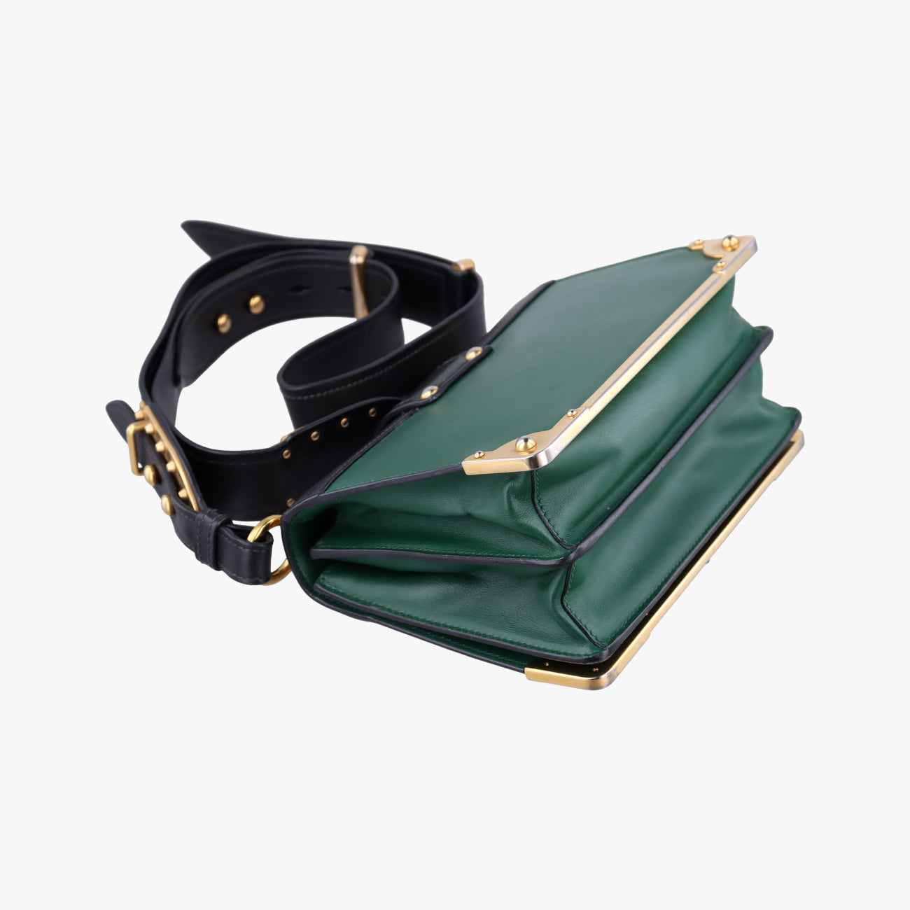Cahier Green×Black Leather 1BD045 25 Bカイエ グリーン×ブラック レザー 1BD045 25 B
