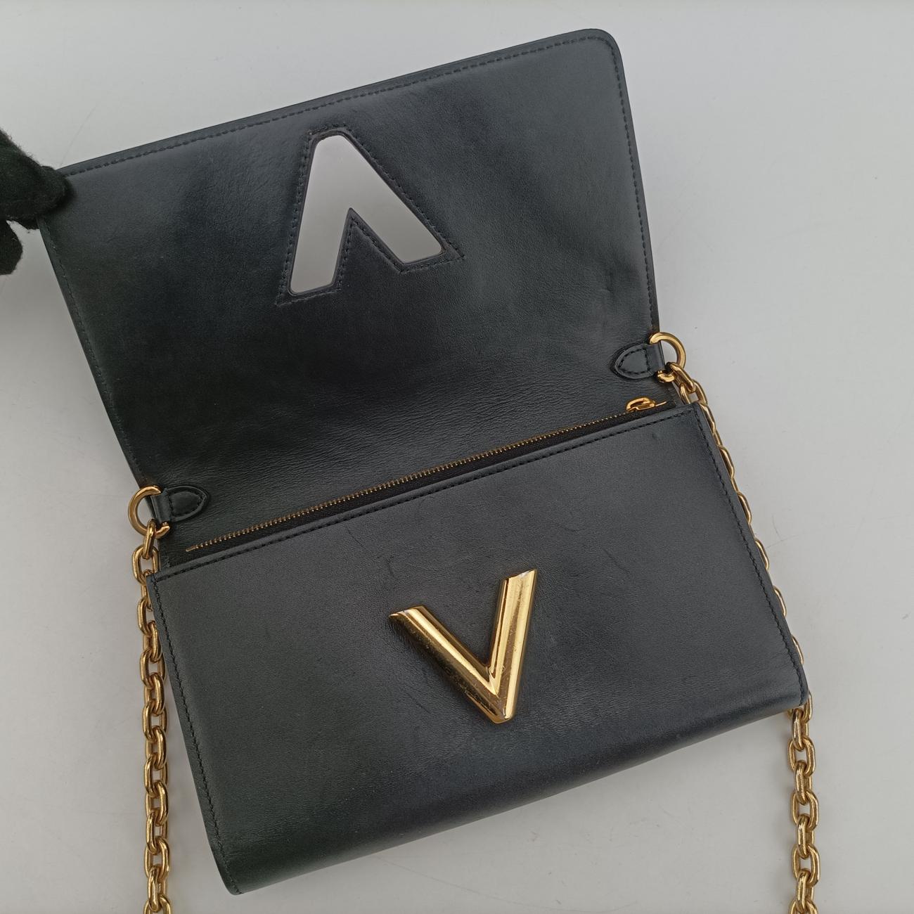 Portefeuille Twist Chain Wallet Black x Brown x White PVC x Leather M62872 SP2187ポルトフォイユ ツイストチェーン チェーンウォレット ブラック×ブラウン×ホワイト PVC×レザー M62872 SP2187