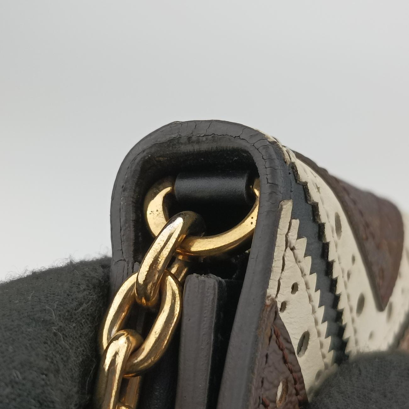 Portefeuille Twist Chain Wallet Black x Brown x White PVC x Leather M62872 SP2187ポルトフォイユ ツイストチェーン チェーンウォレット ブラック×ブラウン×ホワイト PVC×レザー M62872 SP2187