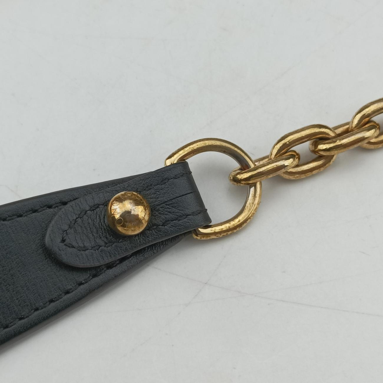 Portefeuille Twist Chain Wallet Black x Brown x White PVC x Leather M62872 SP2187ポルトフォイユ ツイストチェーン チェーンウォレット ブラック×ブラウン×ホワイト PVC×レザー M62872 SP2187