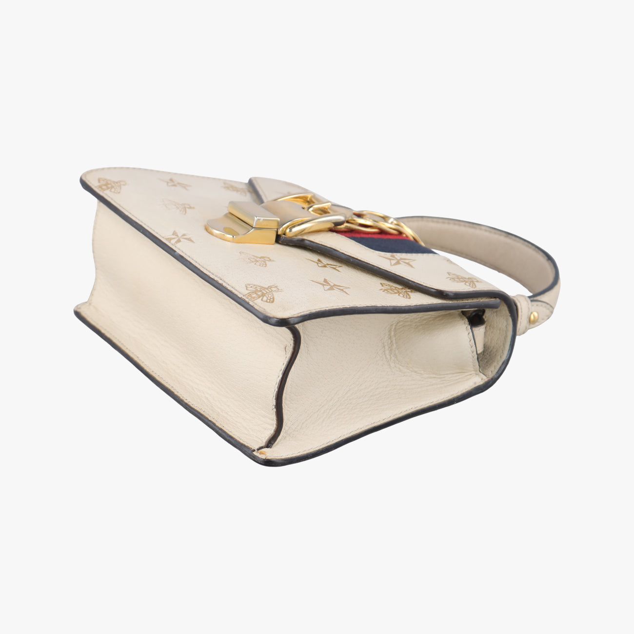 Sylvie Ivory×navy×red Leather C026707430シルヴィ アイボリー×ネイビー×レッド レザー 470270 C026707430