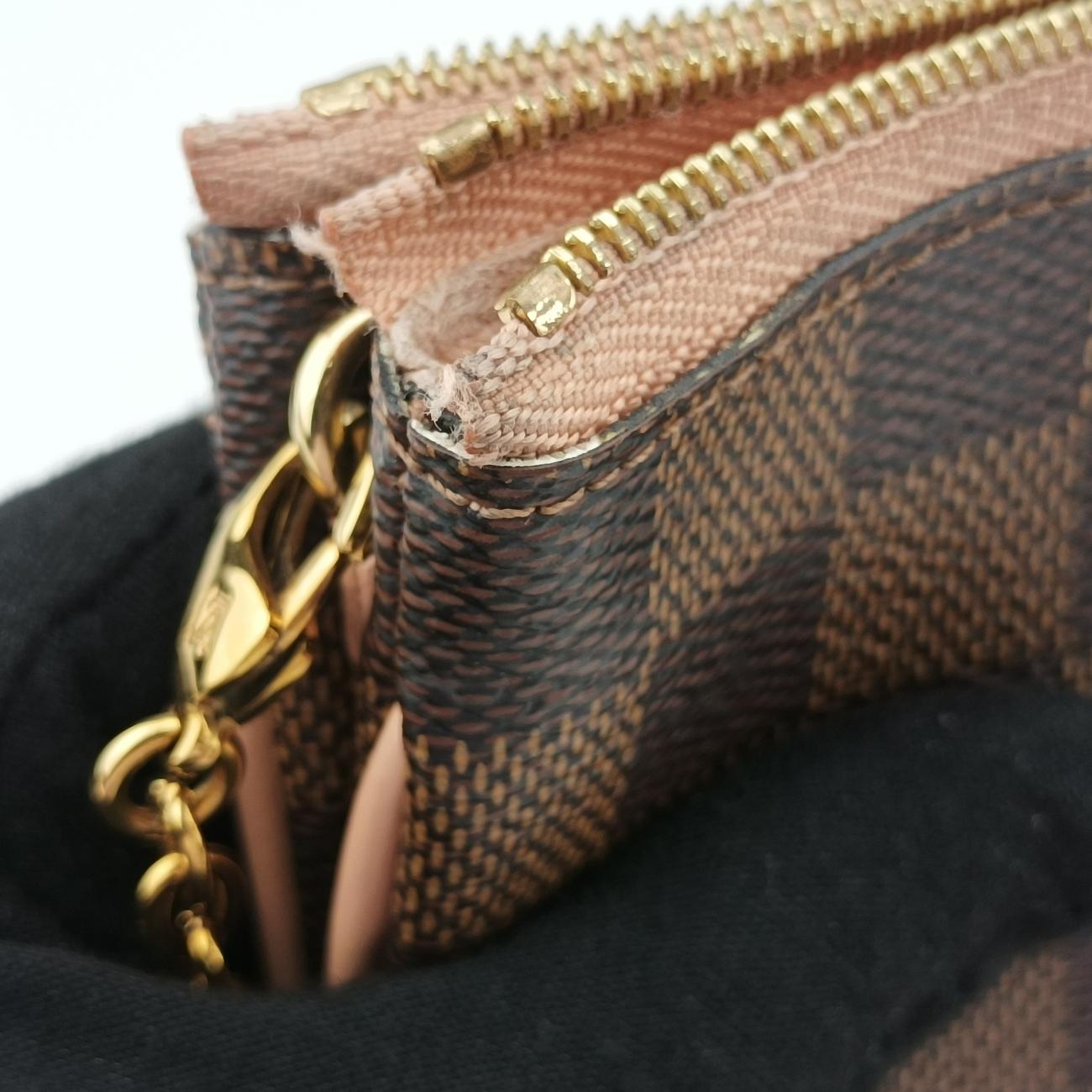 Pochette Double Zip EBENE×Rose Ballerine Damier Canvas N60254 MI2119ポシェット ドゥーブルジップ エベーヌ×ローズバレリーヌ ダミエキャンバス N60254 MI2119