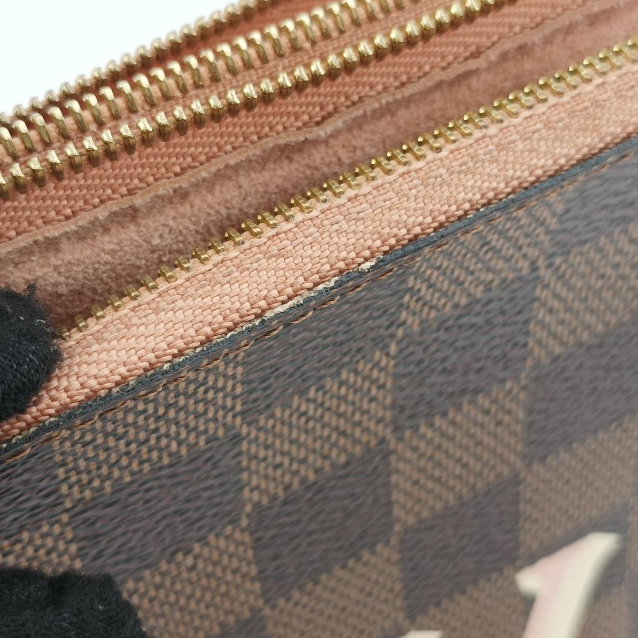 Pochette Double Zip EBENE×Rose Ballerine Damier Canvas N60254 MI2119ポシェット ドゥーブルジップ エベーヌ×ローズバレリーヌ ダミエキャンバス N60254 MI2119