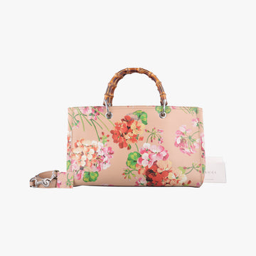 bamboo shopper Beige×Multicolour Leather 323660 H019398469バンブーショッパー ベージュ×マルチカラー レザー 323660 H019398469