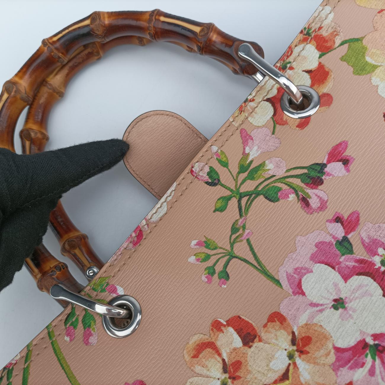 bamboo shopper Beige×Multicolour Leather 323660 H019398469バンブーショッパー ベージュ×マルチカラー レザー 323660 H019398469