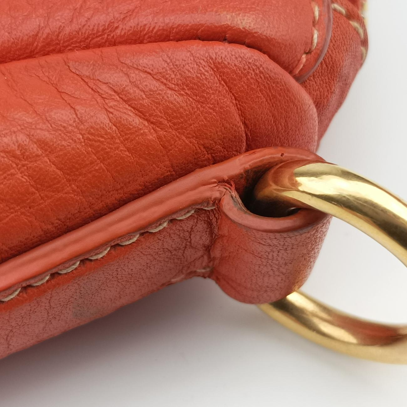 Top Handle Baulet Bag Orange Leather BL0778 194トップ ハンドル バウレット バッグ オレンジ レザー BL0778 194