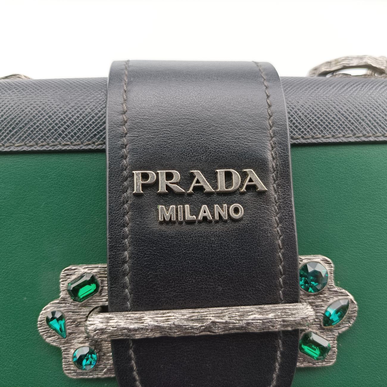 Cahier Green x Black Leather 1BH018 25カイエ グリーン×ブラック レザー 1BH018 25