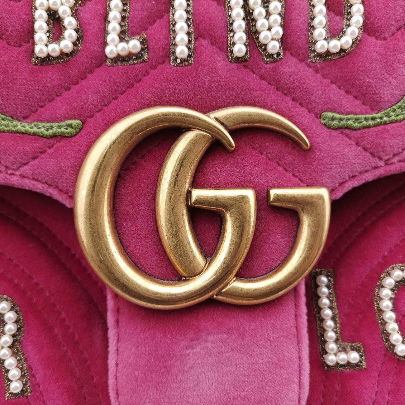 GG Marmont Rose velour D023409651GGマーモント ローズ レッド ベロア 443496 D023409651