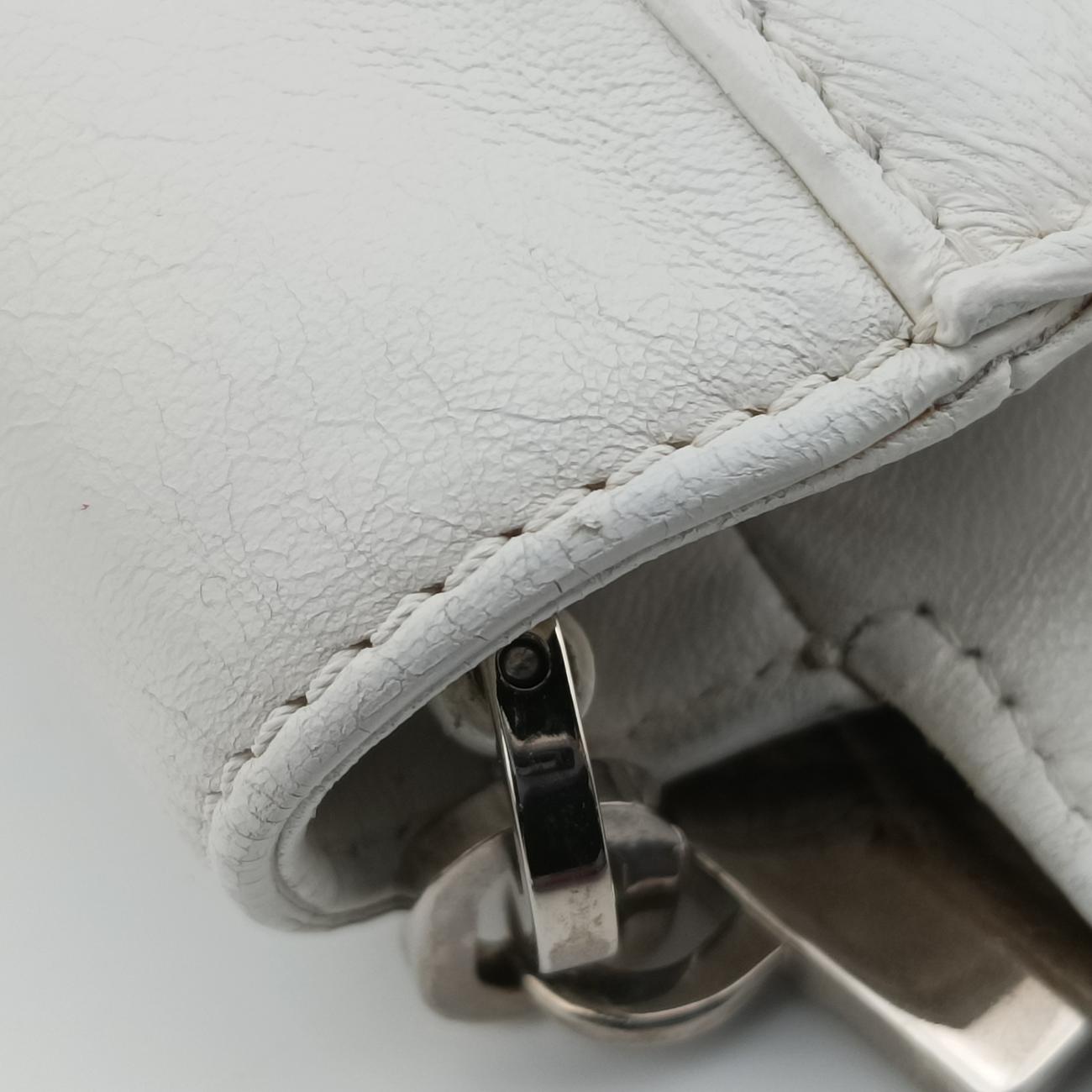 Studded Crystal Chain White Leather スタッズクリスタルチェーン ホワイト レザー