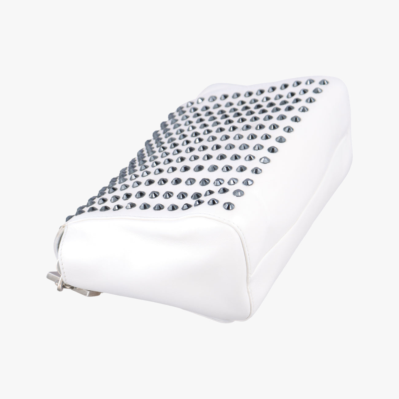 Studded Crystal Chain White Leather スタッズクリスタルチェーン ホワイト レザー