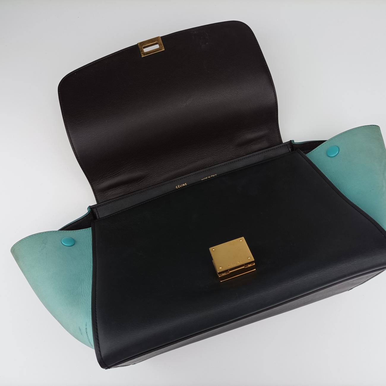 Trapèze small Beige x black x blue Leather x suede W-VP-2155 W-MM-2175トラペーズスモール ベージュ×ブラック×ブルー レザー×スエード W-VP-2155 W-MM-2175