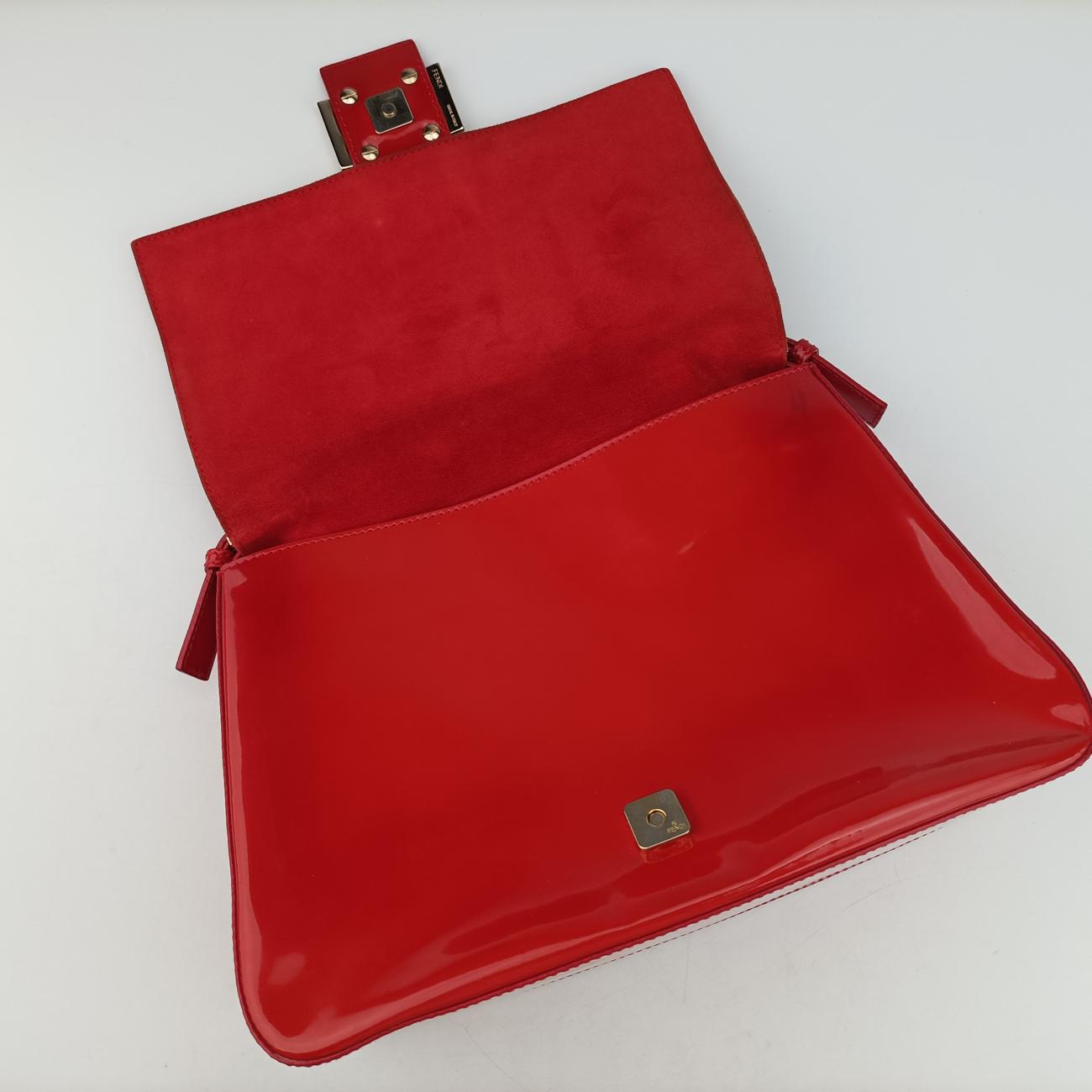 Baguette Zucchino Red Patent 8BR001 2308-8BR001-UNU-098マンマバケット ズッキーノ柄 レッド パテント 8BR001 2308-8BR001-UNU-098