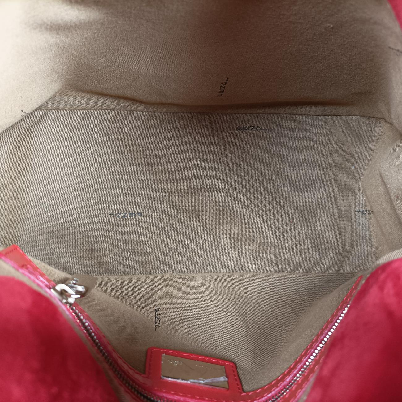 Baguette Zucchino Red Patent 8BR001 2308-8BR001-UNU-098マンマバケット ズッキーノ柄 レッド パテント 8BR001 2308-8BR001-UNU-098