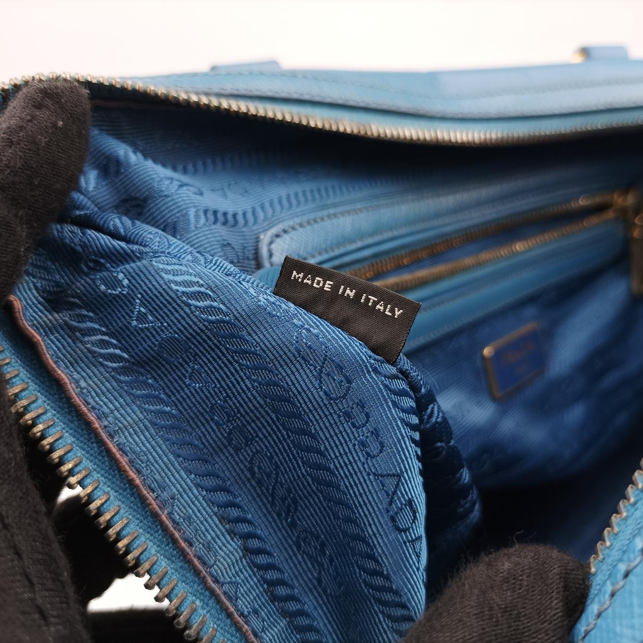 Lux Bowler Bag Blue SAFFIANO Leather 31/Fラックス ボウラーバッグ ブルー サフィアーノレザー 31/F