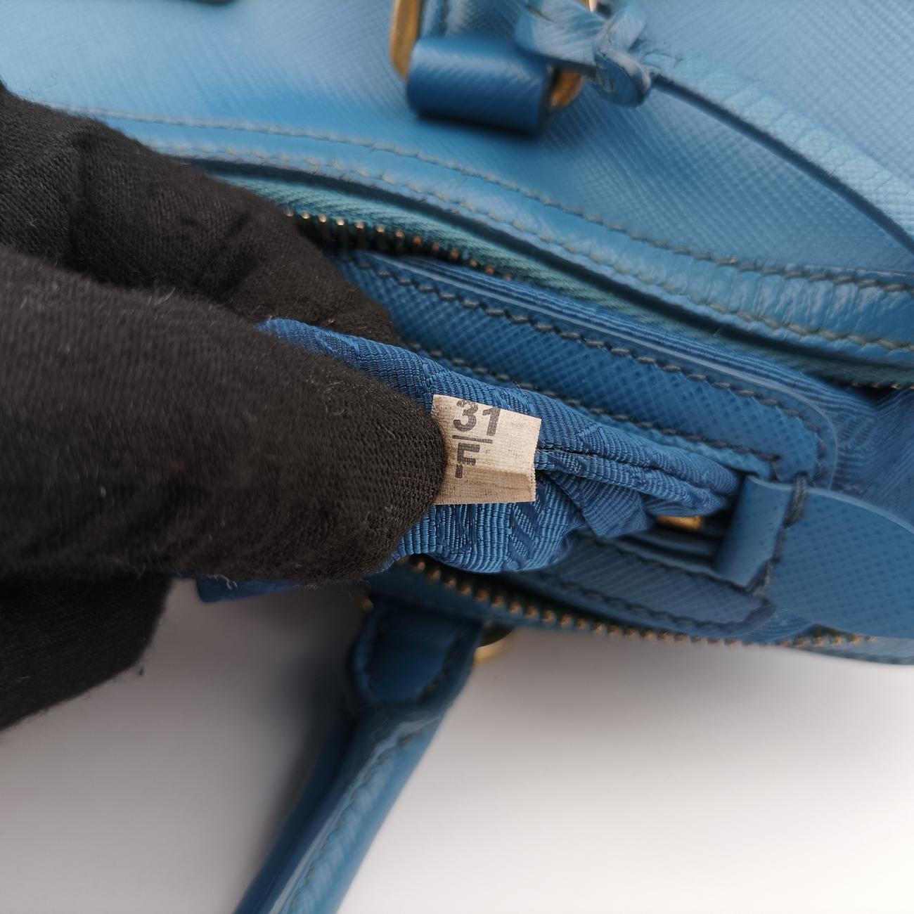 Lux Bowler Bag Blue SAFFIANO Leather 31/Fラックス ボウラーバッグ ブルー サフィアーノレザー 31/F