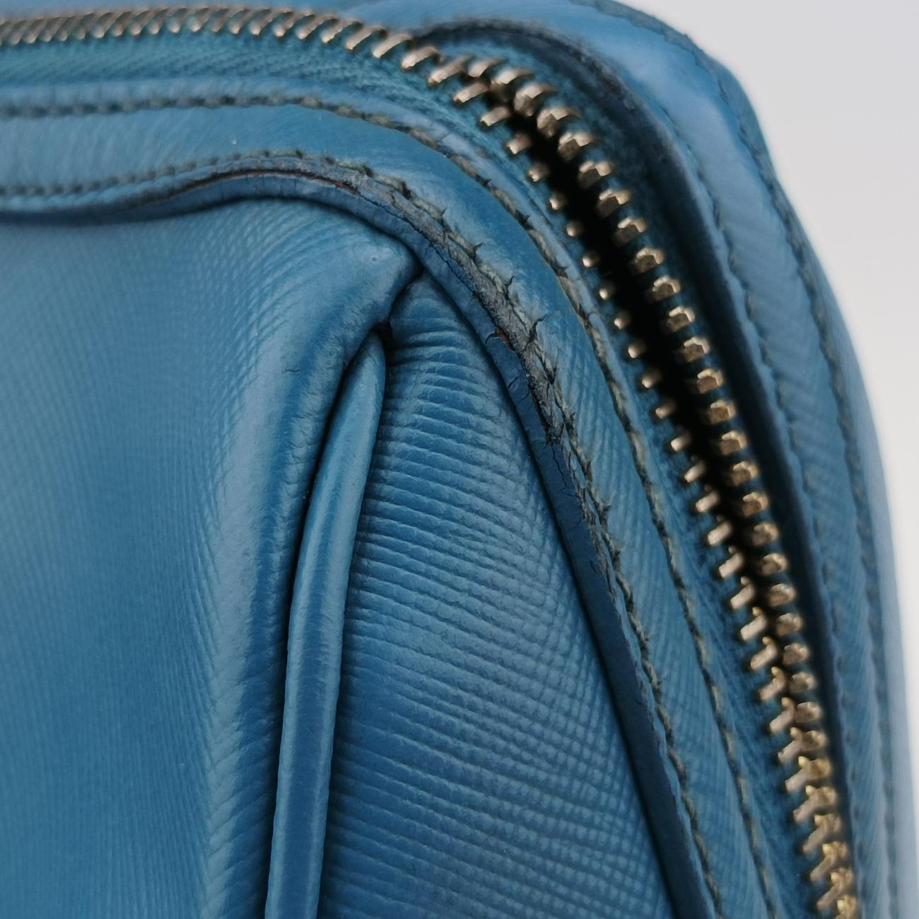 Lux Bowler Bag Blue SAFFIANO Leather 31/Fラックス ボウラーバッグ ブルー サフィアーノレザー 31/F