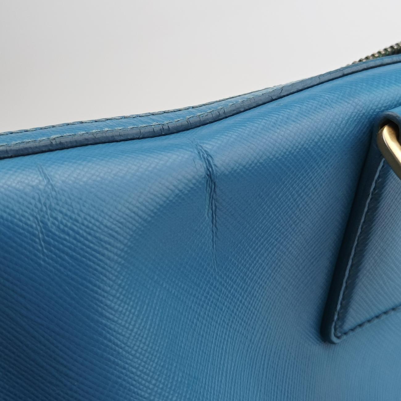 Lux Bowler Bag Blue SAFFIANO Leather 31/Fラックス ボウラーバッグ ブルー サフィアーノレザー 31/F