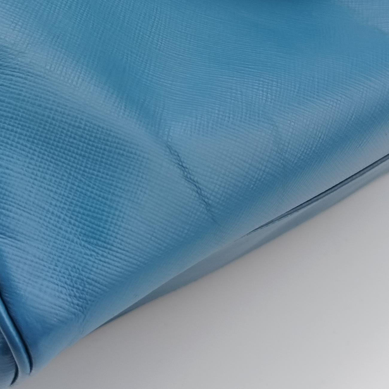 Lux Bowler Bag Blue SAFFIANO Leather 31/Fラックス ボウラーバッグ ブルー サフィアーノレザー 31/F